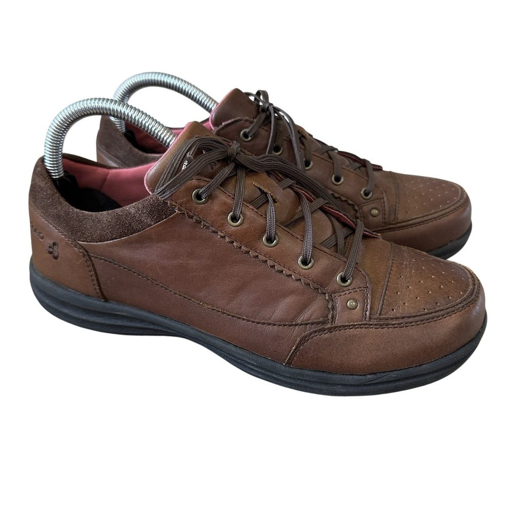 Abeo Cadis Brown Leather Comfort Walking Shoes Womens Size 9M Casual Sneakers
